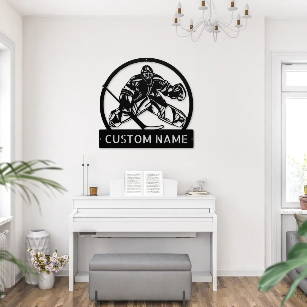 Personalized Hockey Goalie Metal Sign